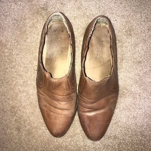 Brown topshop leather western booties - size 38
